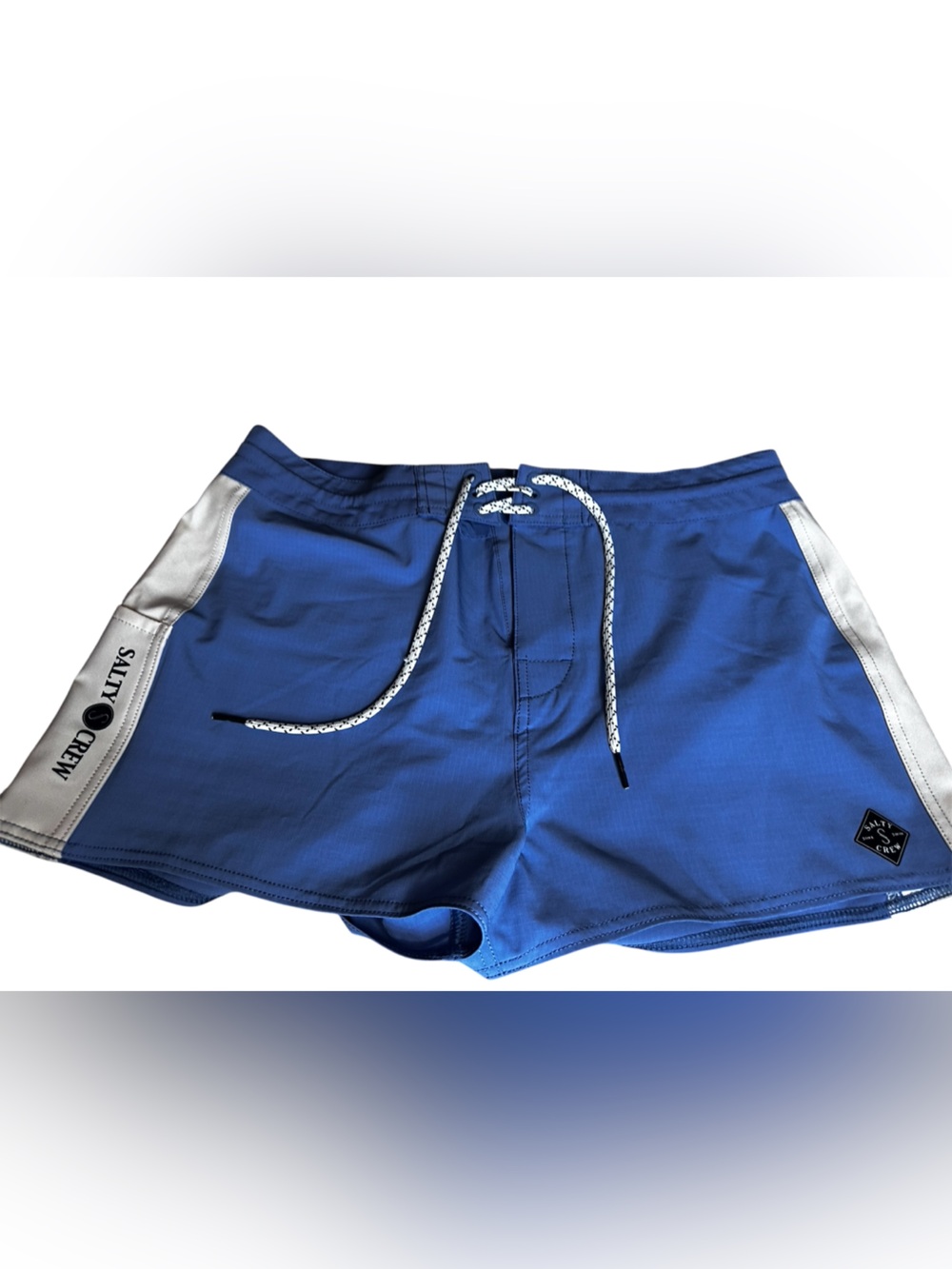 Salty Crew Blue Swim Board Shorts with White Trim